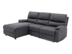 Elektrische Relaxhoekbank In Stof - Antraciet - Hoek Links - Lunano-Vente-unique Discount
