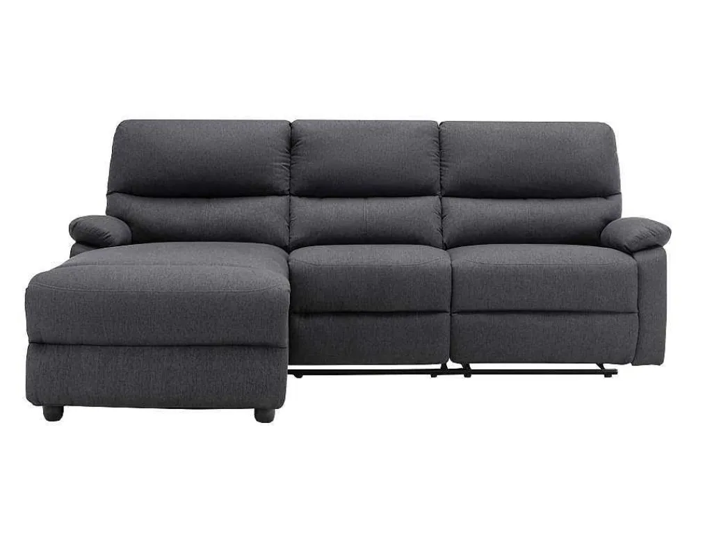 Elektrische Relaxhoekbank In Stof - Antraciet - Hoek Links - Lunano-Vente-unique Discount