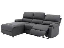 Elektrische Relaxhoekbank In Stof - Antraciet - Hoek Links - Lunano-Vente-unique Discount