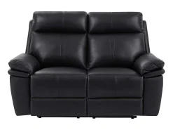 Elektrische Relax-Tweezitsbank Van Zwart Leer Mesola-Vente-unique Clearance