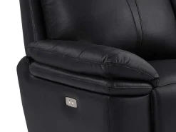 Elektrische Relax-Tweezitsbank Van Zwart Leer Mesola-Vente-unique Clearance