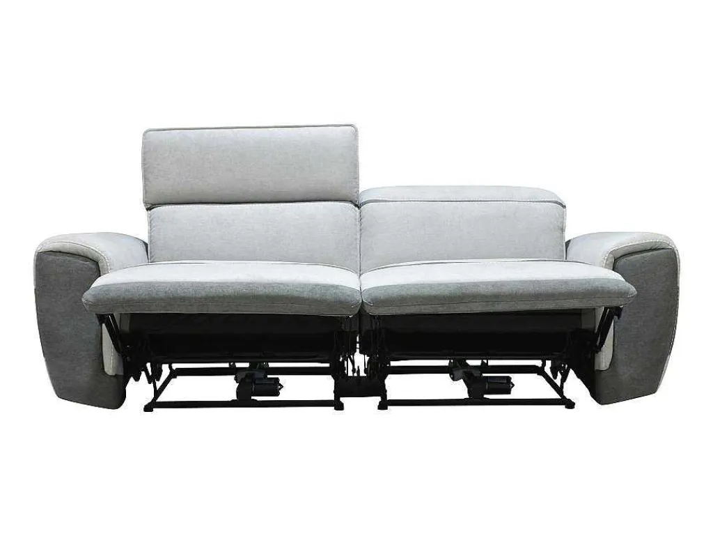 Elektrische Relaxzitbank Met 3 Plaatsen In Lichtgrijze Stof Orietto-Vente-unique Best