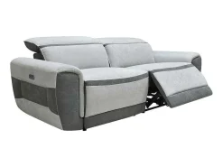 Elektrische Relaxzitbank Met 3 Plaatsen In Lichtgrijze Stof Orietto-Vente-unique Best