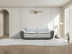 Elektrische Relaxzitbank Met 3 Plaatsen In Lichtgrijze Stof Orietto-Vente-unique Best