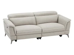 Elektrische Relax-Zitbank Met 3 Plaatsen In Beige Stof Macari-Vente-unique Outlet