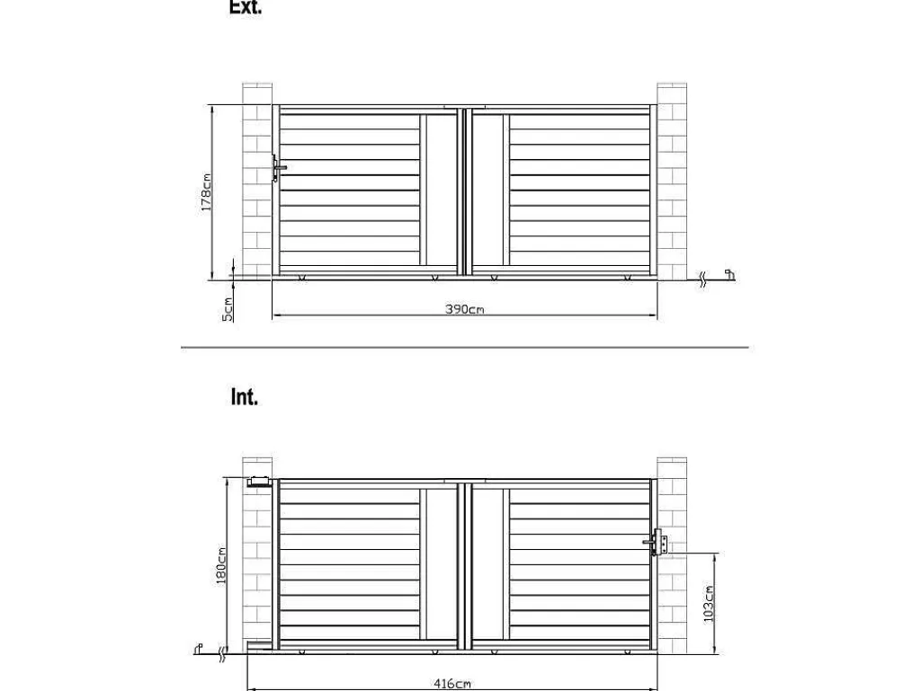 Elektrische Schuifpoort Van Aluminium Met Motieven - Halfopengewerkt - L.416 X H.180 Cm - Antraciet - Gregor-EXPERTLAND Outlet