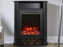 Elektrische Sfeerhaard - Met Mantel - L84 X D33 X H111 Cm - Zwart - Mombacho-FLAMATECH Hot