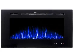 Elektrische Sfeerhaard Calbuco - L101,6 X D14 X H54,4 Cm - Zwart-FLAMATECH