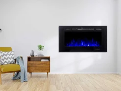 Elektrische Sfeerhaard Calbuco - L101,6 X D14 X H54,4 Cm - Zwart-FLAMATECH