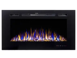 Elektrische Sfeerhaard Calbuco - L101,6 X D14 X H54,4 Cm - Zwart-FLAMATECH