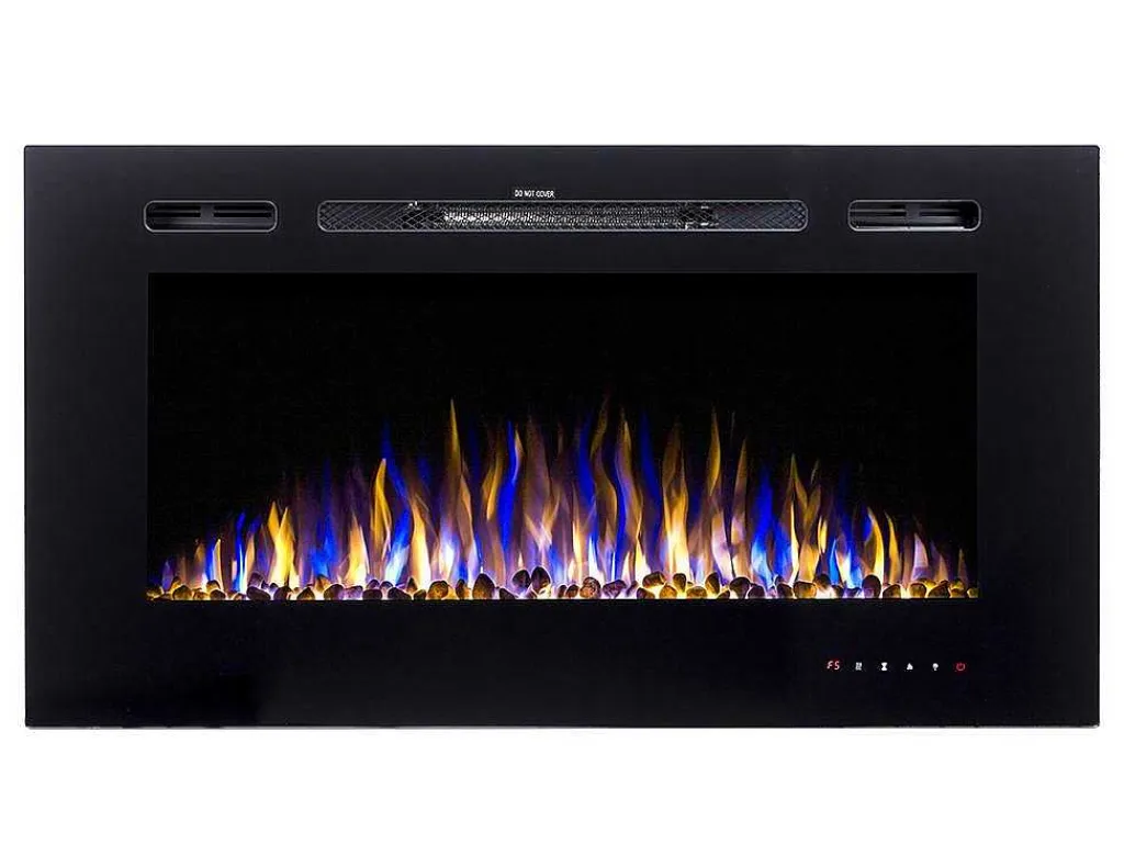 Elektrische Sfeerhaard Calbuco - L101,6 X D14 X H54,4 Cm - Zwart-FLAMATECH