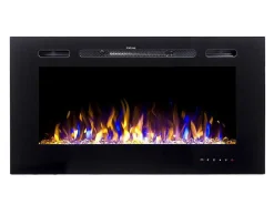 Elektrische Sfeerhaard Calbuco - L101,6 X D14 X H54,4 Cm - Zwart-FLAMATECH