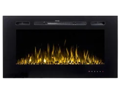Elektrische Sfeerhaard Calbuco - L101,6 X D14 X H54,4 Cm - Zwart-FLAMATECH