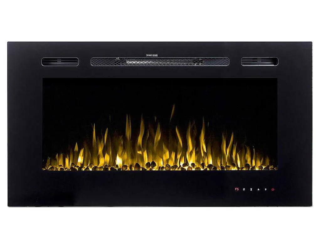 Elektrische Sfeerhaard Calbuco - L101,6 X D14 X H54,4 Cm - Zwart-FLAMATECH
