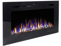 Elektrische Sfeerhaard Calbuco - L101,6 X D14 X H54,4 Cm - Zwart-FLAMATECH