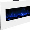 Elektrische Sfeerhaard Lalita - L110 X D14 X H49 Cm - Wit-FLAMATECH Discount