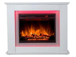 Elektrische Sfeerhaard Nevado - Met Schoorsteenmantel - Leds - L100 X D27,5 X H82,5 Cm - Wit-FLAMATECH Discount