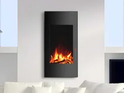 Elektrische Sfeerhaard Vulcano - L41 X D13 X H81 Cm - Zwart-FLAMATECH Discount
