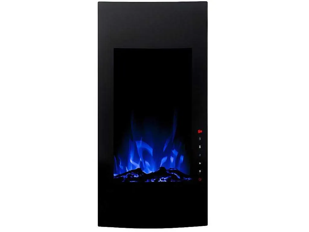 Elektrische Sfeerhaard Vulcano - L41 X D13 X H81 Cm - Zwart-FLAMATECH Discount