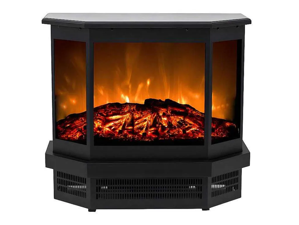 Elektrische Sfeerkachel Etna - L55,8 X D22,5 X H51,6 Cm - Zwart-FLAMATECH Clearance