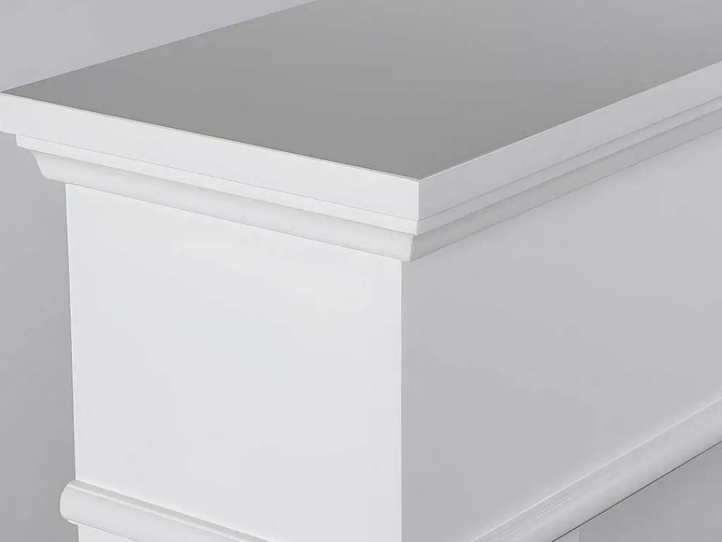 Elektrische Staande Sfeerhaard Vesuvia - Met Schoorsteenmantel - L98 X D24 X H102,5 Cm - Wit-FLAMATECH Hot