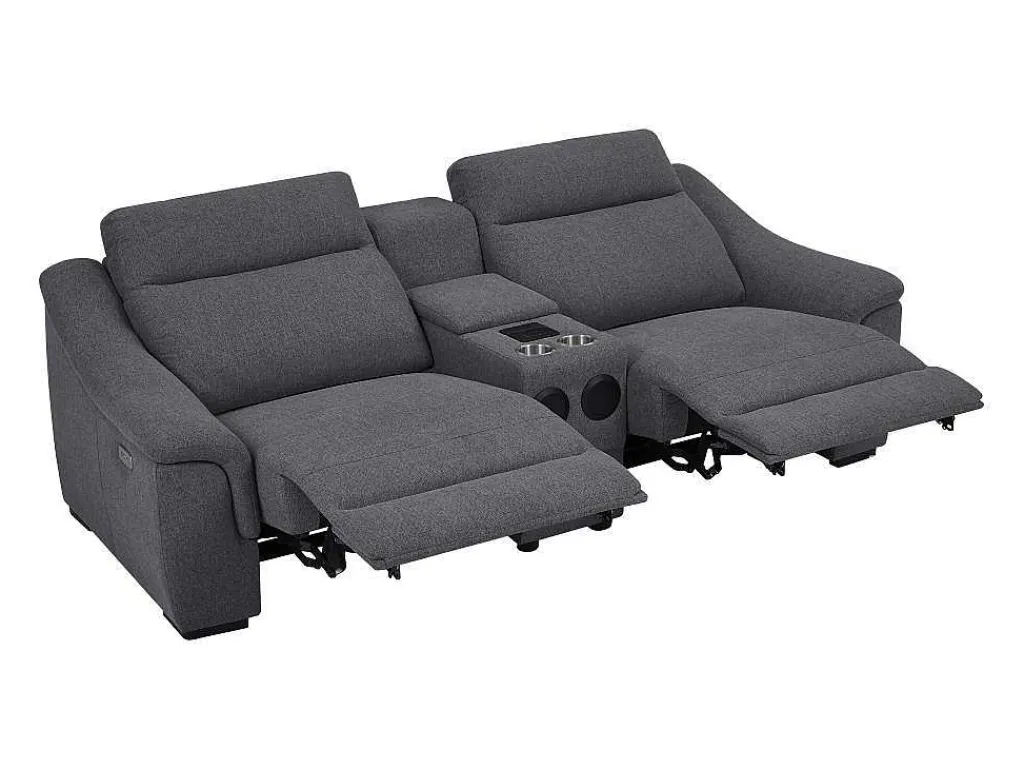 Elektrische Tweezits-Relaxzitsbank Van Grijze Stof Vereto-Vente-unique Discount