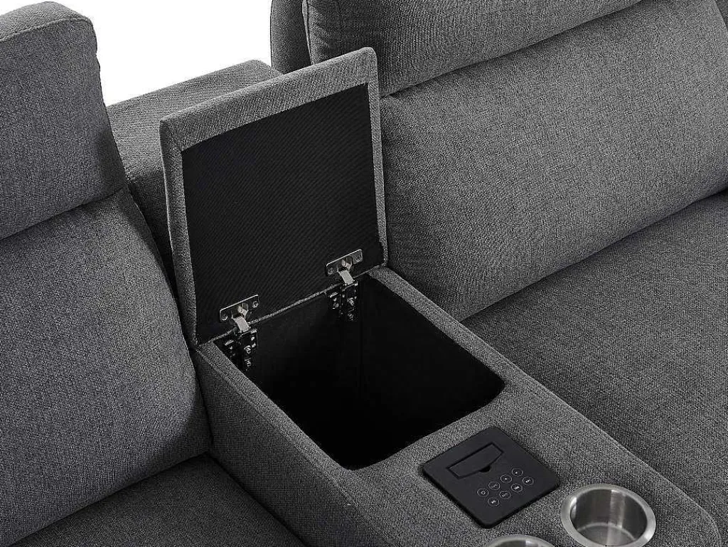Elektrische Tweezits-Relaxzitsbank Van Grijze Stof Vereto-Vente-unique Discount