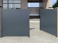 Elektrische Vleugelpoort - Vol Aluminium - L350 X H160 Cm - Antraciet - Zerano-EXPERTLAND Outlet