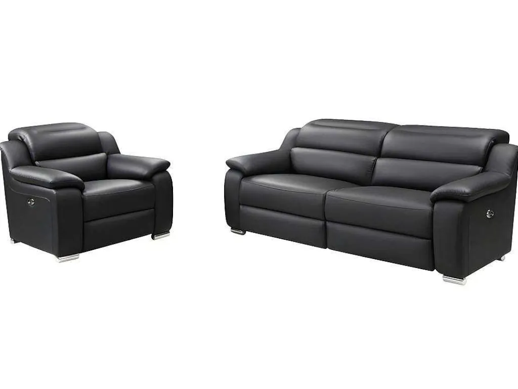 Elektrische 3-Zitsrelaxbank Arena Iii Van Leer - Noir-Vente-unique Best
