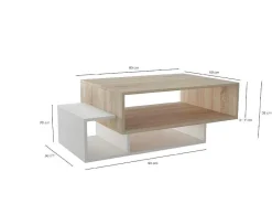 Elisa Koffietafel, Wit, Sonoma, 100X60X35 Cm,-EPIKASA