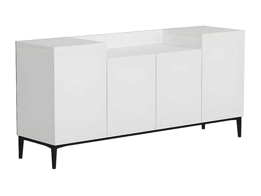 Ellaria Multifunctioneel Kabinet, Wit, Zwart, 160X42X75 Cm, Epikasa-Homemania New