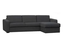 Express Hoekbedbank Flavien - Omkeerbare Hoek - Van Stof - Antraciet-Vente-unique Outlet
