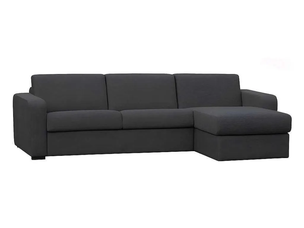 Express Hoekbedbank Flavien - Omkeerbare Hoek - Van Stof - Antraciet-Vente-unique Outlet