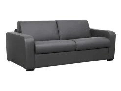 Express 3-Zits Bedbank Van Leer Bevis - Grijs-Vente-unique Discount