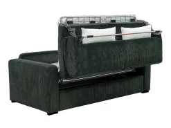 Express-Driezitsslaapbank Van Groen Ribfluweel - Bed 140 Cm - Matras 18 Cm - Mondovi-Vente-unique Sale