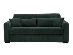 Express-Driezitsslaapbank Van Groen Ribfluweel - Bed 140 Cm - Matras 18 Cm - Mondovi-Vente-unique Sale