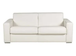 Express-Driezitsslaapbank Van 100% Wit Buffelleer, Matras 22 Cm Delectea Ii-LINEA SOFA Outlet