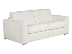 Express-Driezitsslaapbank Van 100% Wit Buffelleer, Matras 22 Cm Delectea Ii-LINEA SOFA Outlet