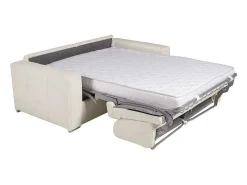 Express-Driezitsslaapbank Van 100% Wit Buffelleer, Matras 22 Cm Delectea Ii-LINEA SOFA Outlet