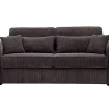 Express-Driezitsslaapbank Van Bruin Ribfluweel - Bed 140 Cm - Matras 18 Cm - Mondovi-Vente-unique Outlet
