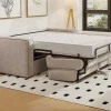 Express-Vierzitsslaapbank Van Beige Ribfluweel - Bed Met Brede Latten 160 Cm - Matras 22 Cm Loreto-Vente-unique