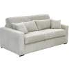 Express-Vierzitsslaapbank Van Beige Ribfluweel - Bed Met Brede Latten 160 Cm - Matras 18 Cm - Mondovi-Vente-unique Clearance