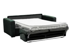 Express-Vierzitsslaapbank Van Groen Ribfluweel - Bed 160 Cm - Matras 18 Cm - Mondovi-Vente-unique