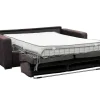 Express-Vierzitsslaapbank Van Bruin Ribfluweel - Bed 160 Cm - Matras 18 Cm - Mondovi-Vente-unique Hot