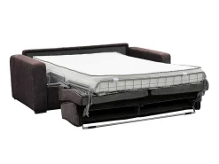 Express-Vierzitsslaapbank Van Bruin Ribfluweel - Bed 160 Cm - Matras 18 Cm - Mondovi-Vente-unique Hot