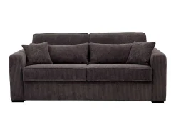 Express-Vierzitsslaapbank Van Bruin Ribfluweel - Bed 160 Cm - Matras 18 Cm - Mondovi-Vente-unique Hot