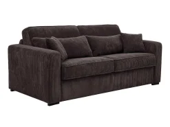 Express-Vierzitsslaapbank Van Bruin Ribfluweel - Bed 160 Cm - Matras 18 Cm - Mondovi-Vente-unique Hot