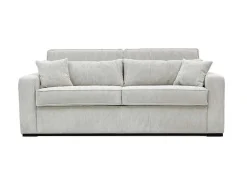 Express-Vierzitsslaapbank Van Beige Ribfluweel - Bed Met Brede Latten 160 Cm - Matras 14 Cm - Mondovi-Vente-unique Best