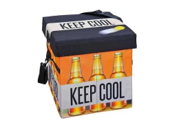 Fabo Opbergdozen Koeltas, Kruk, Draagriem, Zwart, Wit, Oranje.-Vente-unique Discount