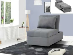 Fauteuil Aanpasbaar Van Stof Lesna - Grijs-Vente-unique